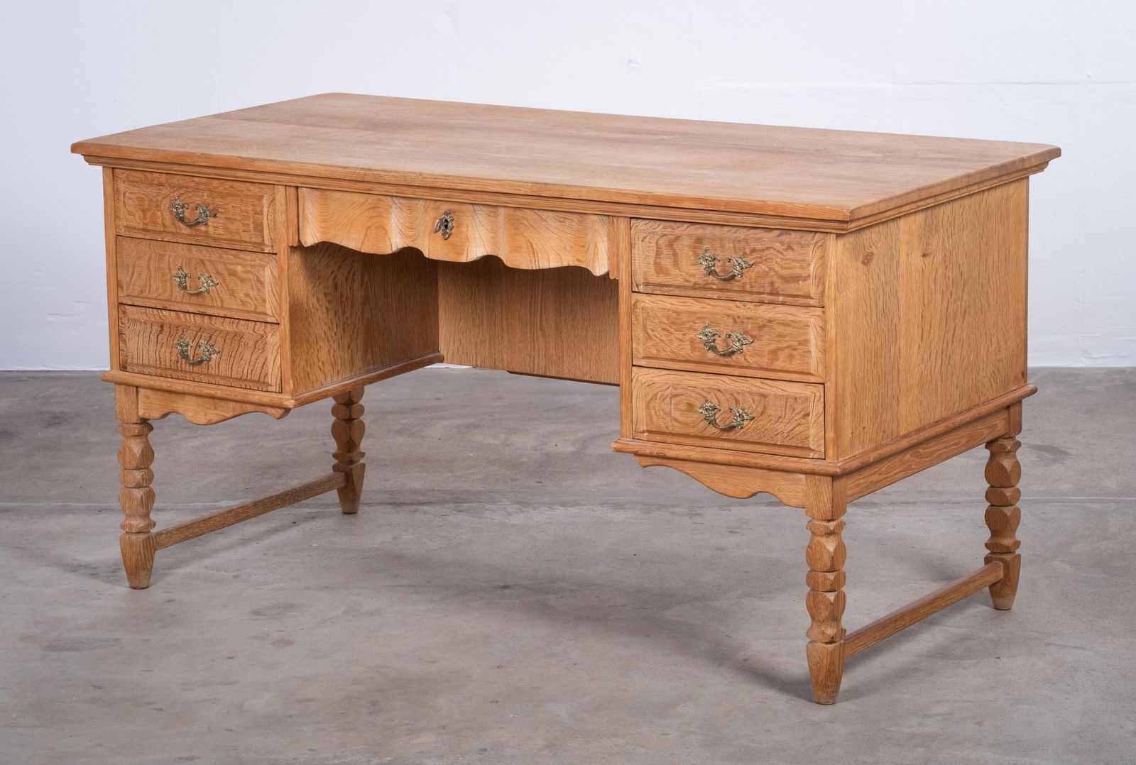 Freestanding Oak Desk Attributed To Henning Kjærnulf, Denmark, 1960s photo furniture