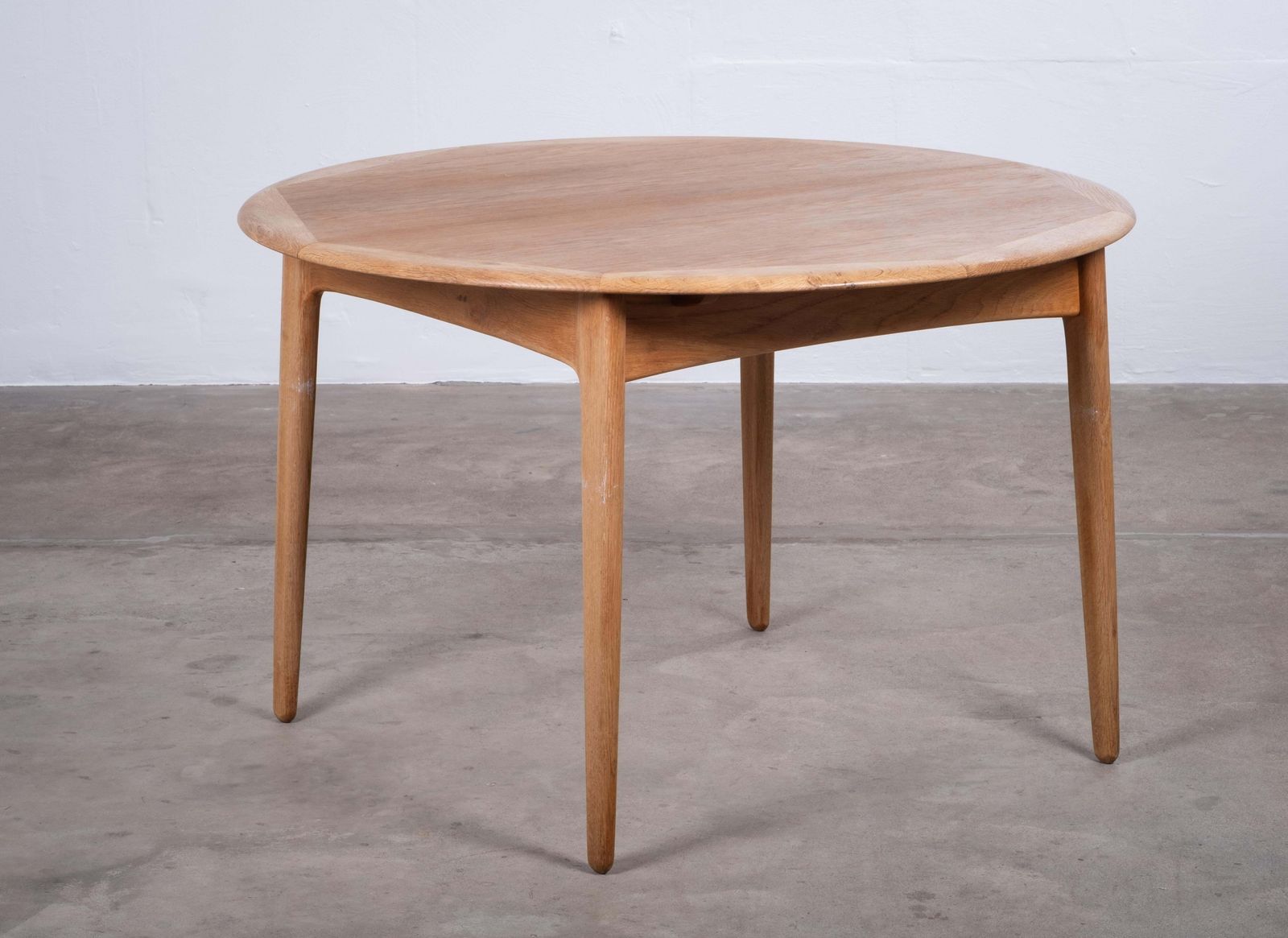 Round Oak Dining Table By Svend Aage Madsen For K. Knudsen, Denmark, 1960s photo furniture