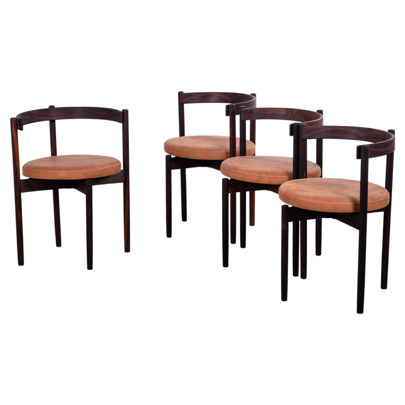 Set Van 4 Eetkamerstoelen In Palissander Van Hugo Frandsen Voor Børge M.S, Denemarken