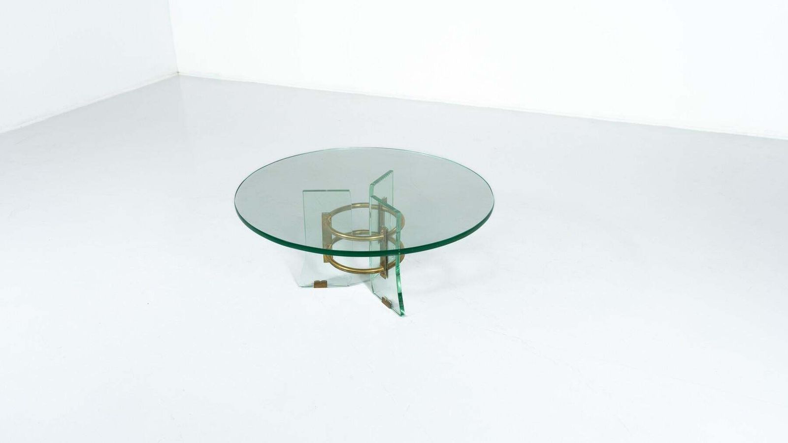 Glass And Brass Coffee Table By Pietro Chiesa For Fontana Arte, Italy photo furniture