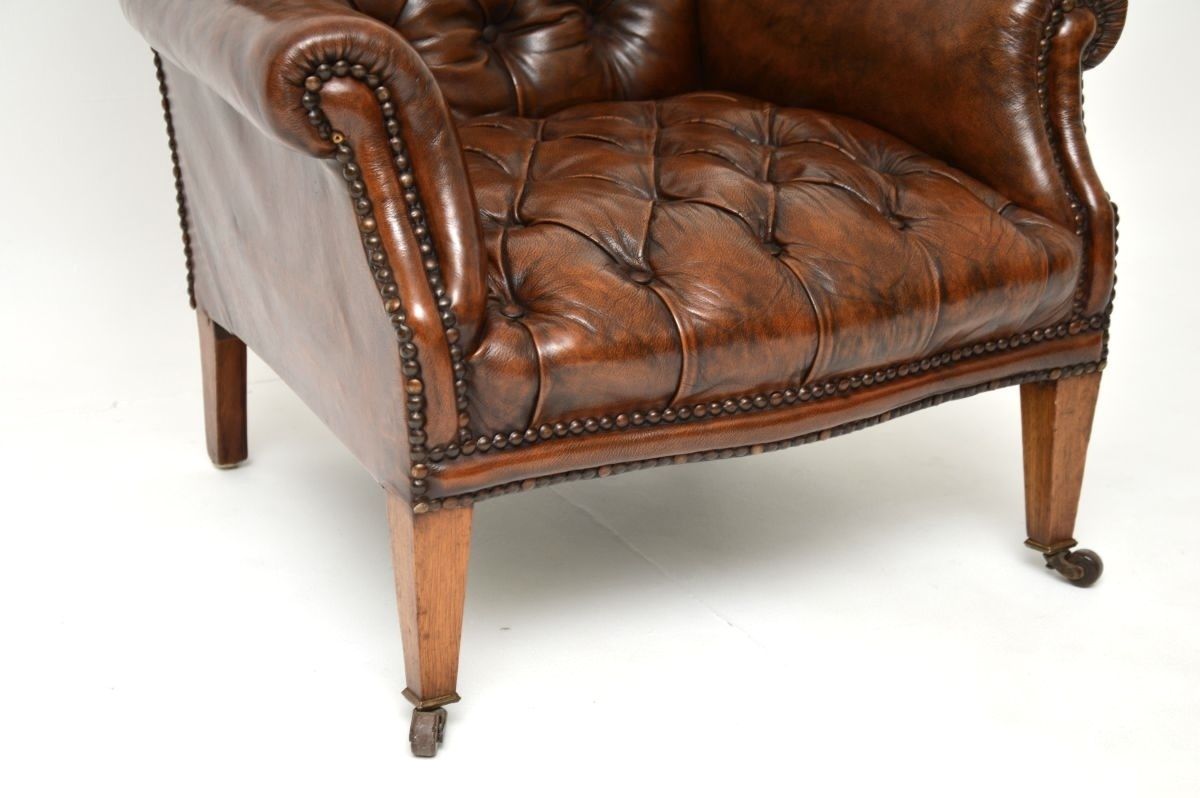 Antique Edwardian Leather Armchair photo vinterior