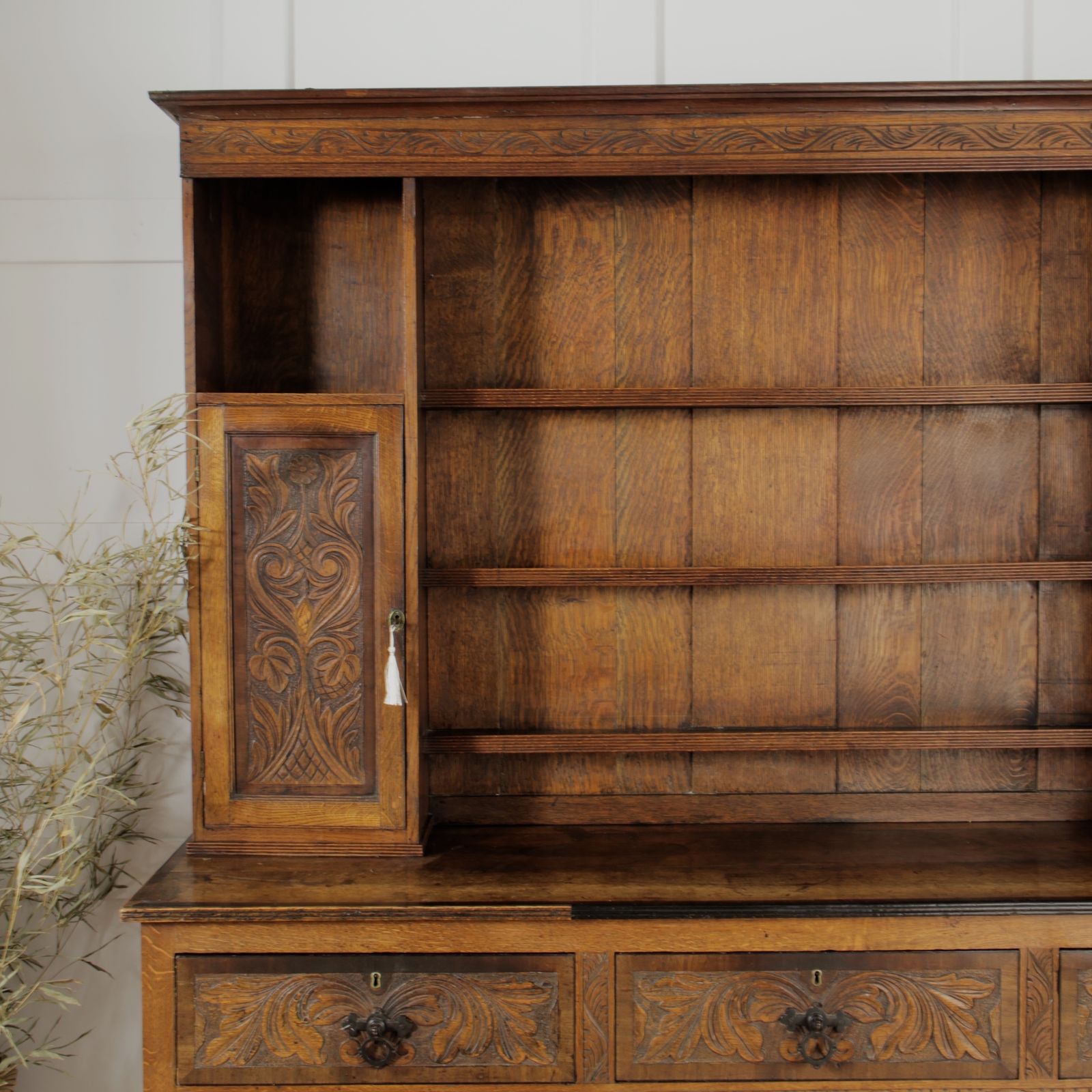 Mid 19th Century Carved Oak Dresser / Sideboard photo Furniture