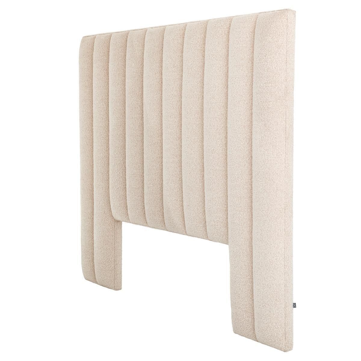 Cream Fabric Headboard With Vertical Channels photo 3728.6