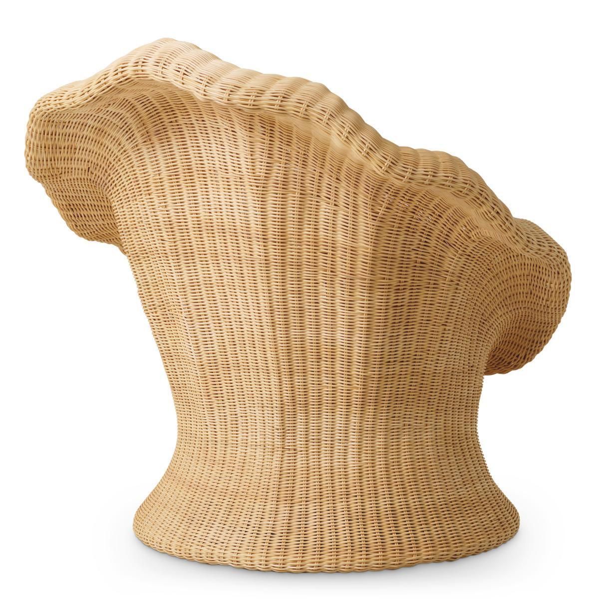 Natural Rattan Lounge Chair With Cream Fabric photo Furniture