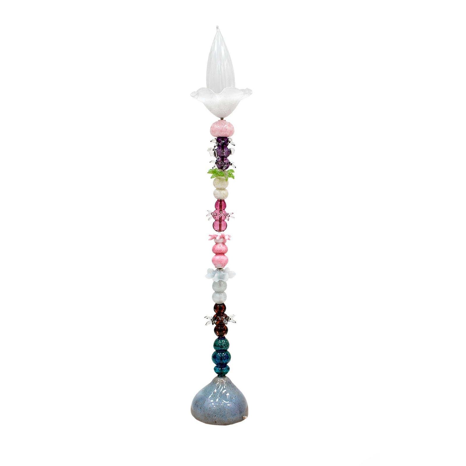Contemporary Art Nouveau Style Floor Lamp With Multicolored Crystal Flowers photo furniture