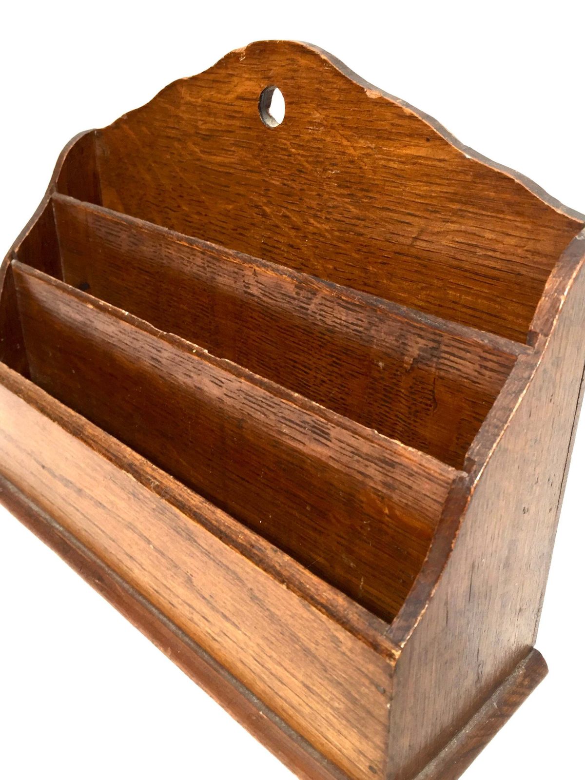 Antique Wooden Oak Desktop Letter Rack / Stationery Holder / Early 20th Century photo furniture