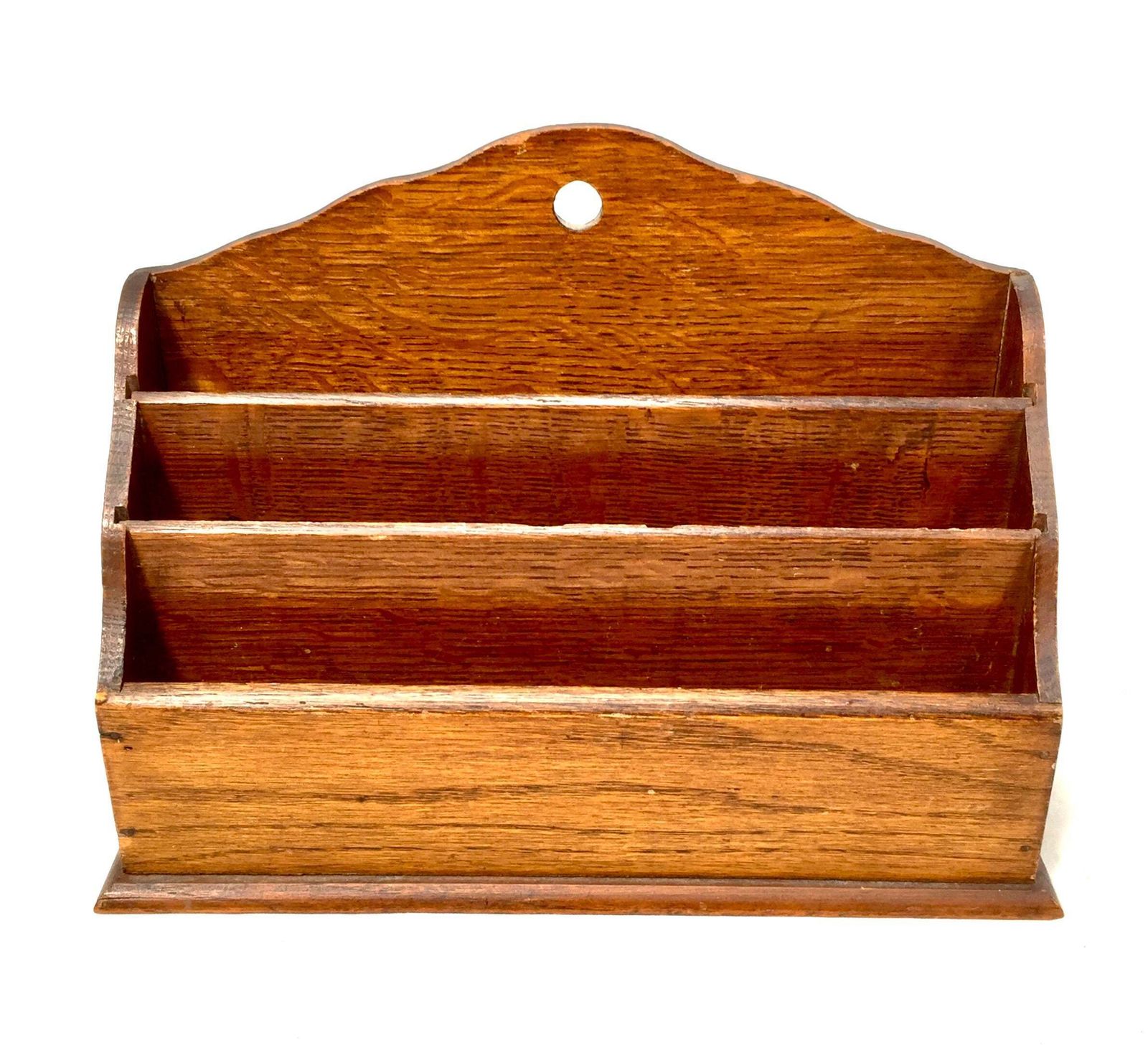 Antique Wooden Oak Desktop Letter Rack / Stationery Holder / Early 20th Century photo for sale
