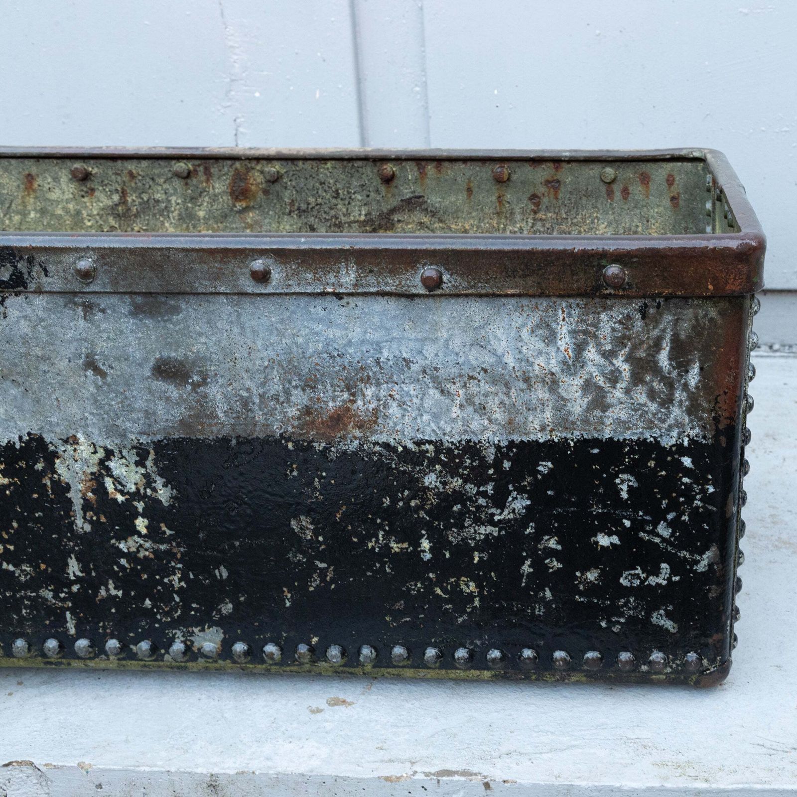 Antique Early 20th Century Rivetted & Galvanised Garden Trough Planter photo buy