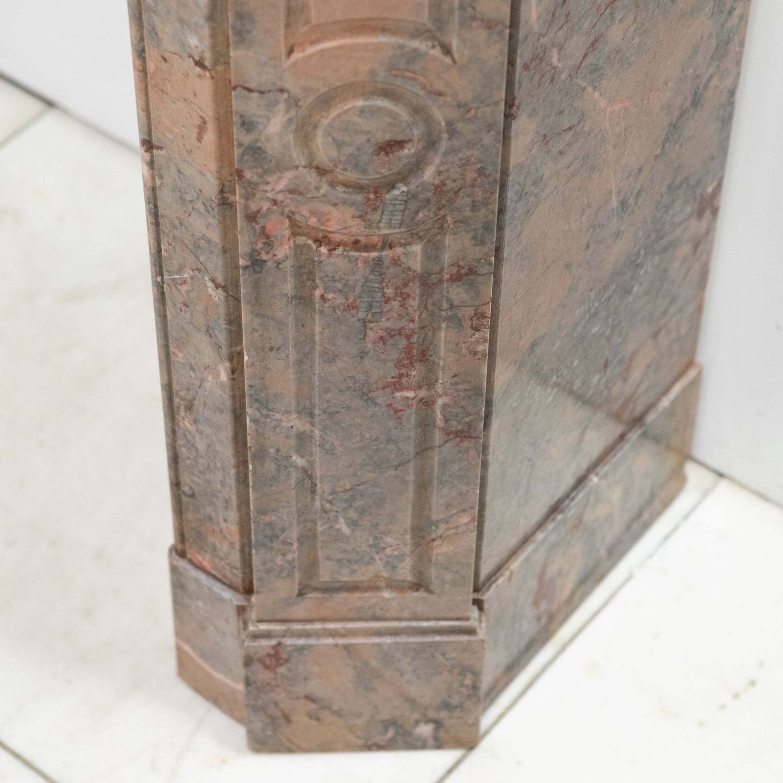 Antique French Style Pompadour Rouge Breche Marble Fireplace photo Home Fixtures