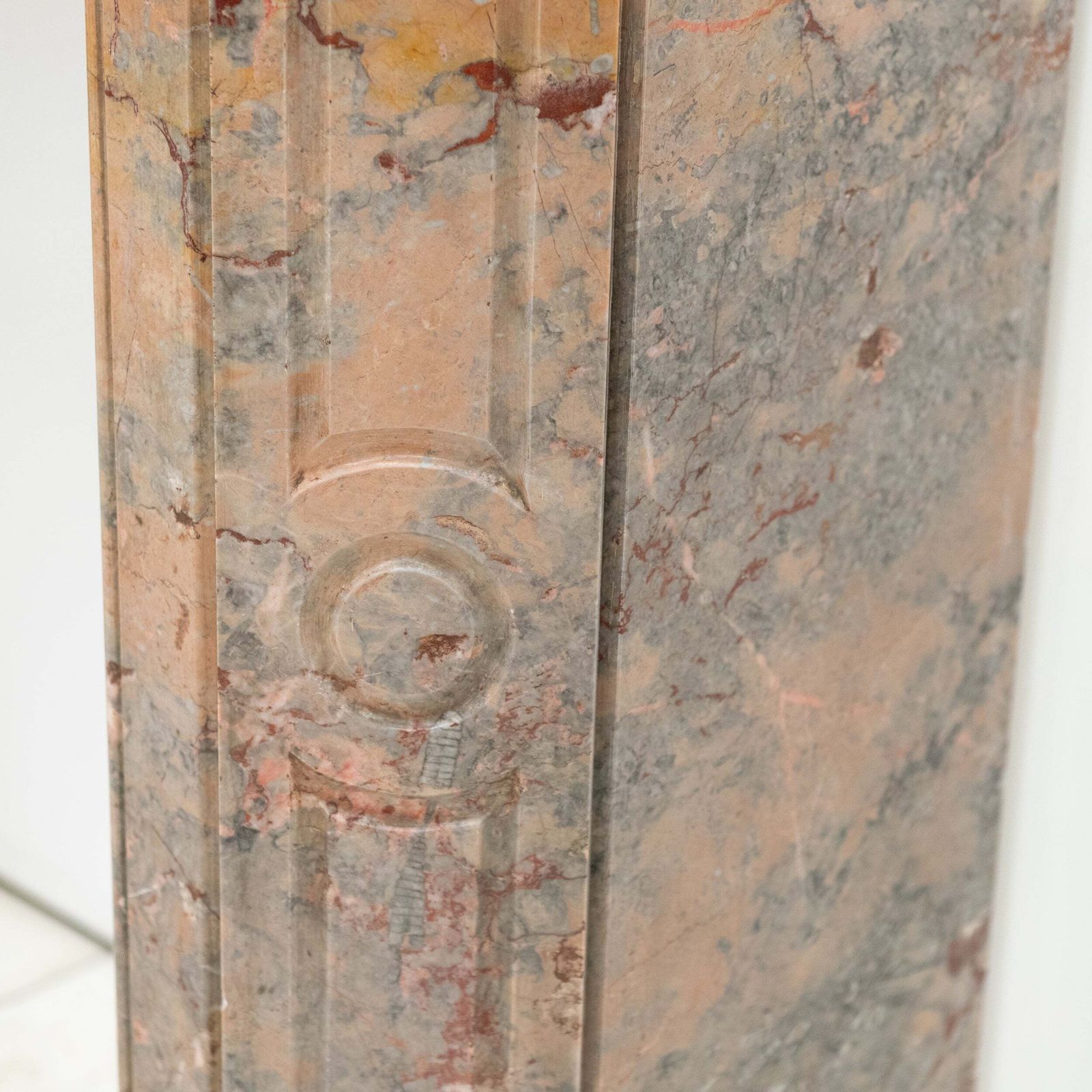 Antique French Style Pompadour Rouge Breche Marble Fireplace photo 2800.0