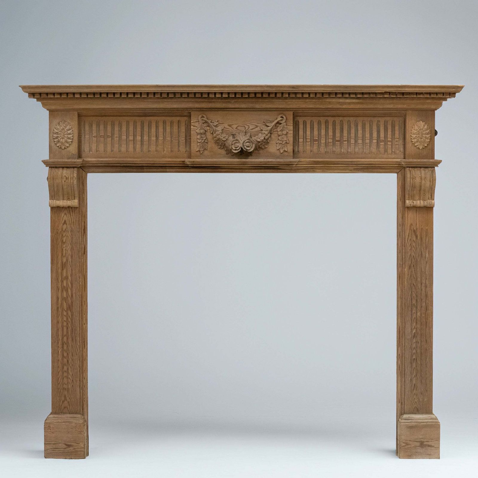 Reclaimed Richly Decorated Wooden Fireplace Surround
