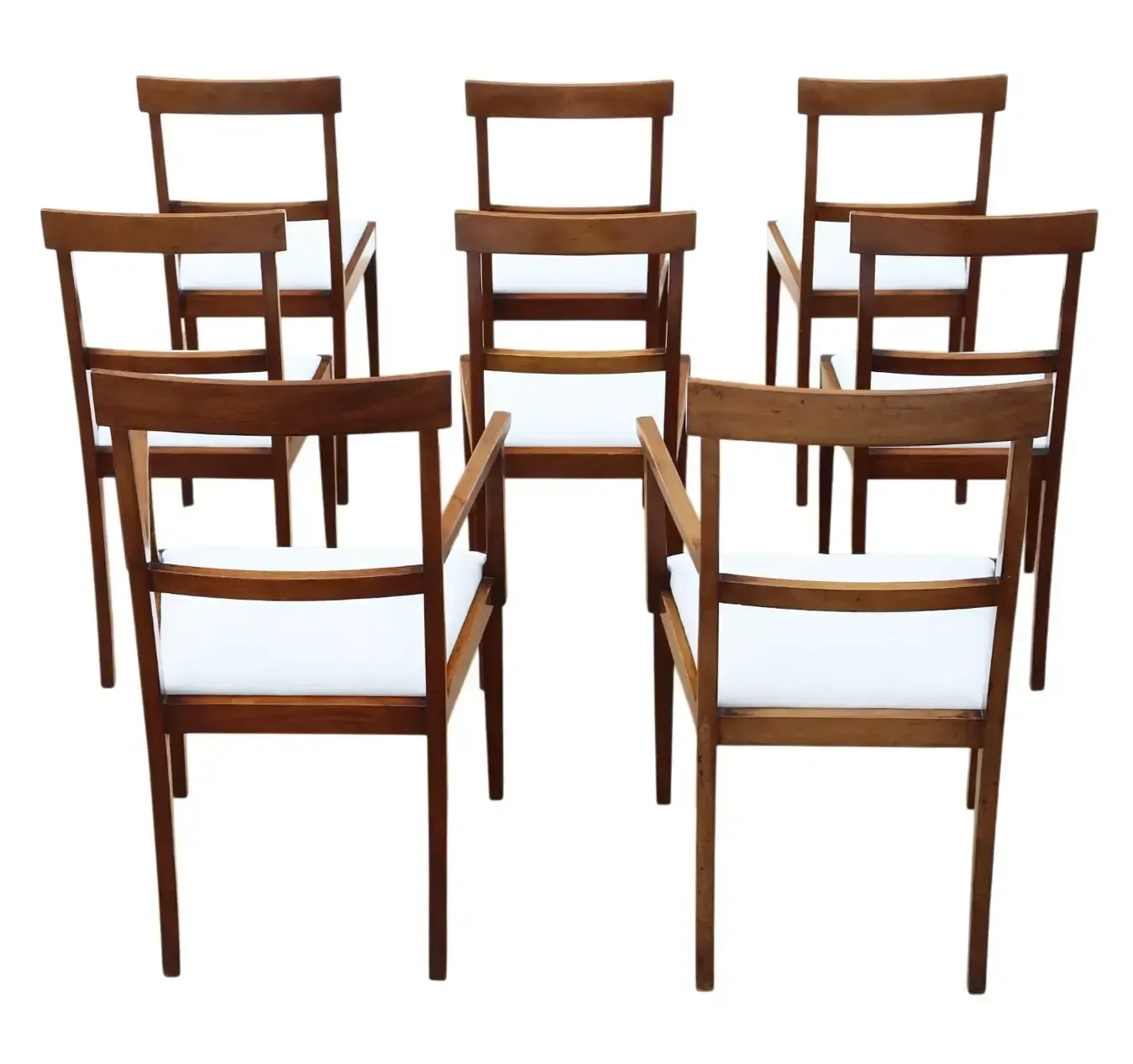 Antique C.1905 Fine Quality Set Of 8 (6 + 2) Edwardian / Art Nouveau Dining Chairs photo Furniture