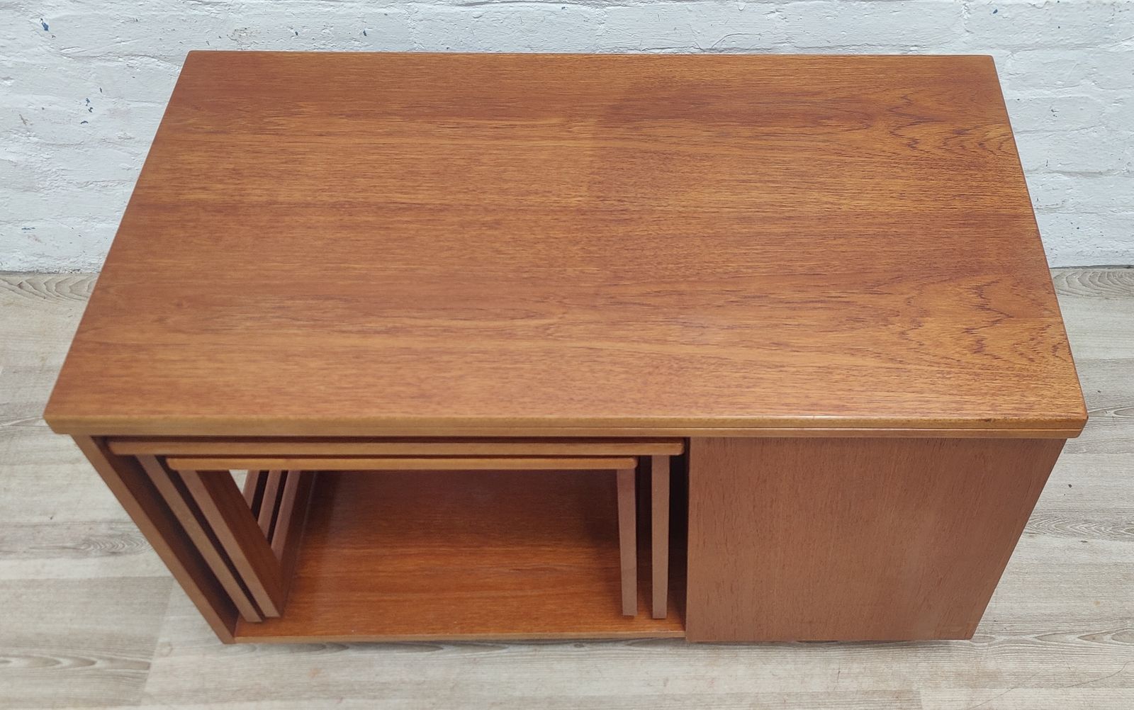 Mid Century Tristor Metamorphic Teak Nest Of Tables By McIntosh photo furniture