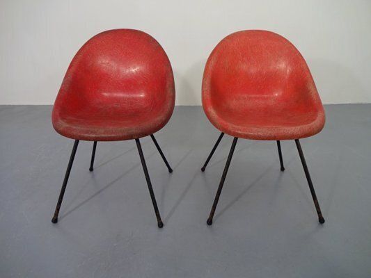 French Fiberglass Side Chairs, 1960s, Set Of 2 photo for sale