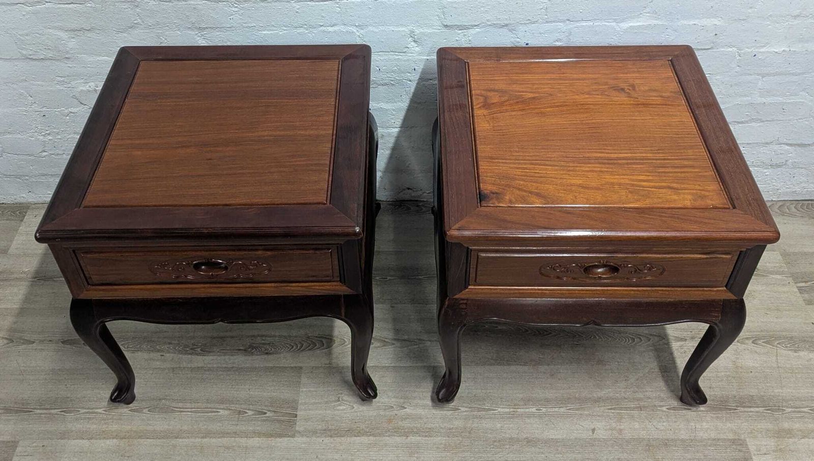 Pair Of Oriental Rosewood Side Tables photo Furniture