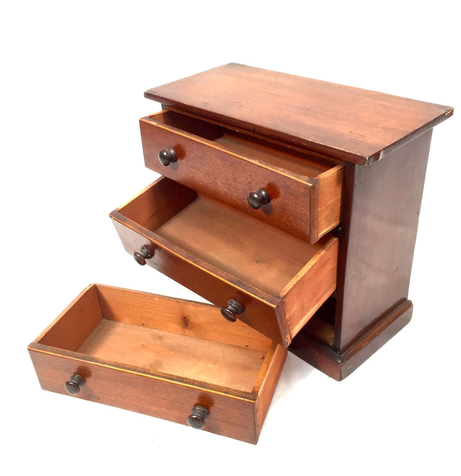 Antique Tabletop Wooden Small Chest Of Collectors Drawers Storage Box C.1900 photo 139.0