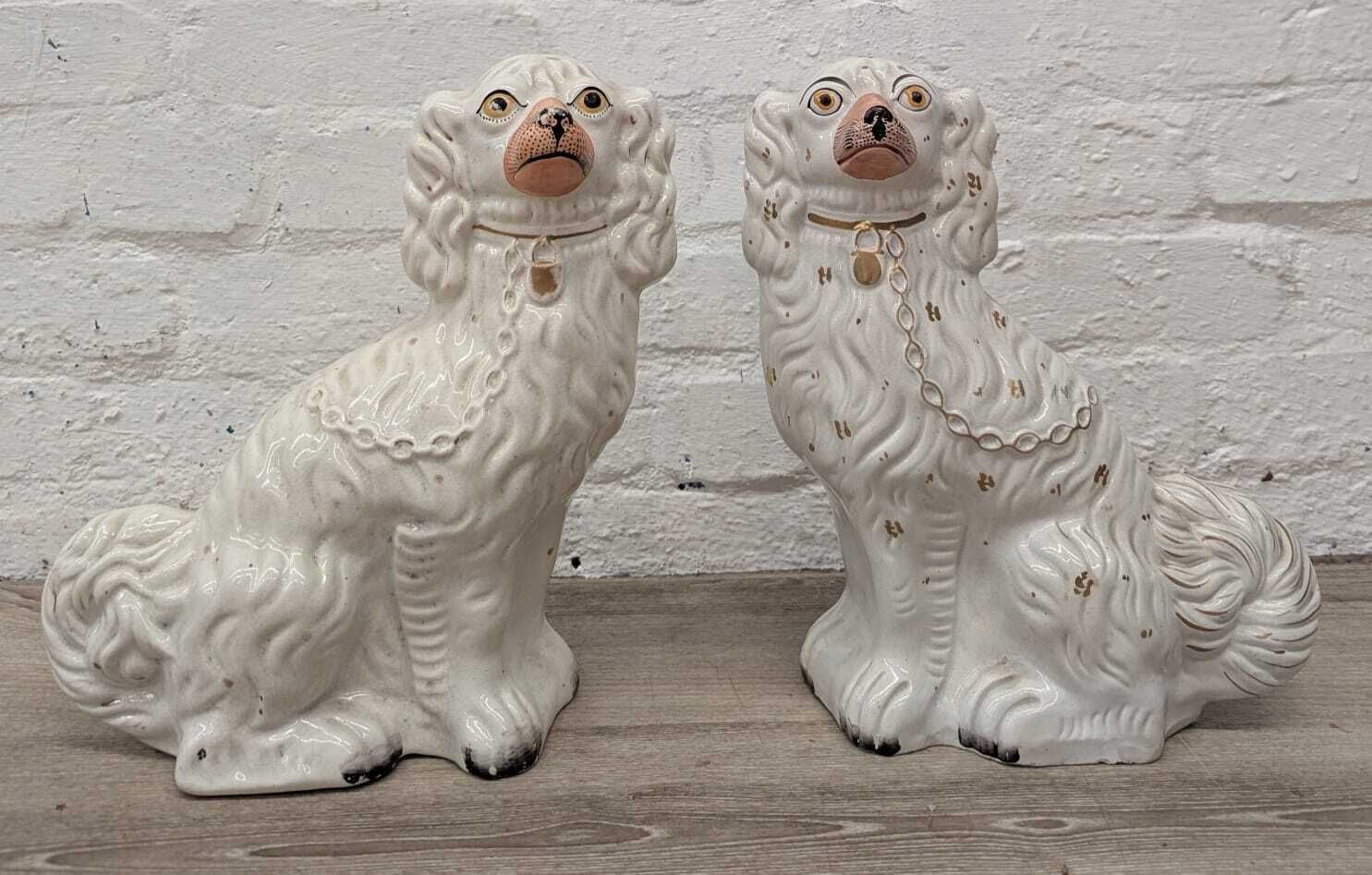 Pair Of Victorian Staffordshire Dogs