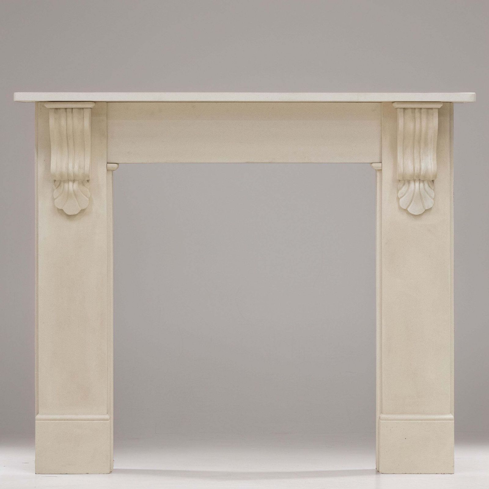 Reclaimed Victorian Style Carved Limestone Surround With Corbels