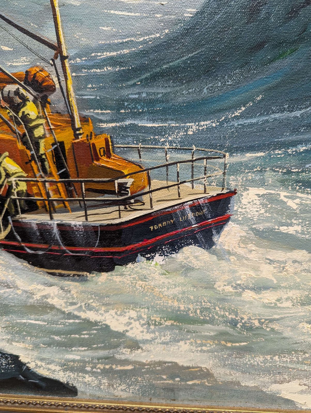 W.H. Stockholm Torbay Lifeboat Oil Painting photo Art