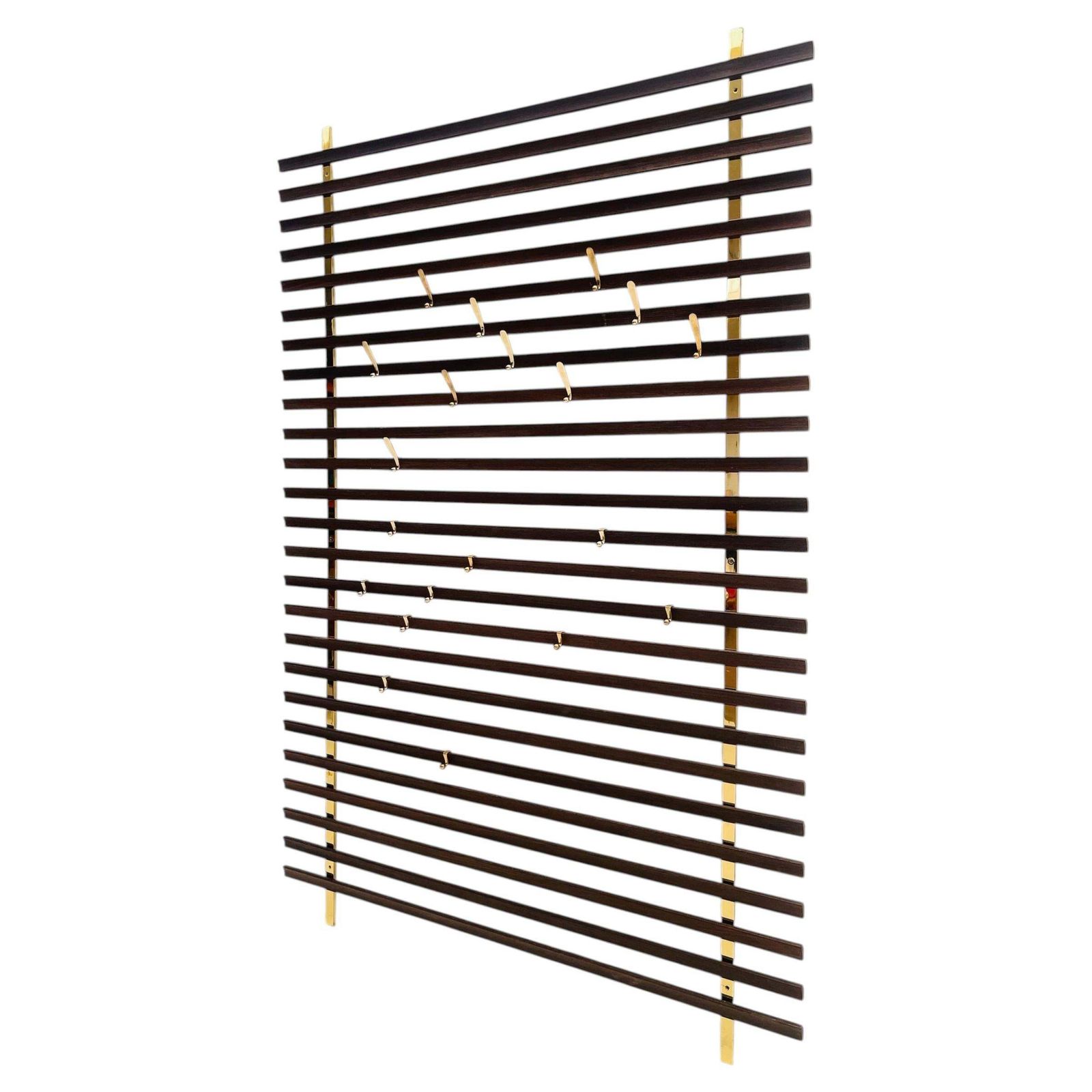 Wengé And Brass Coat Rack By Jules Wabbes (1919 1974)