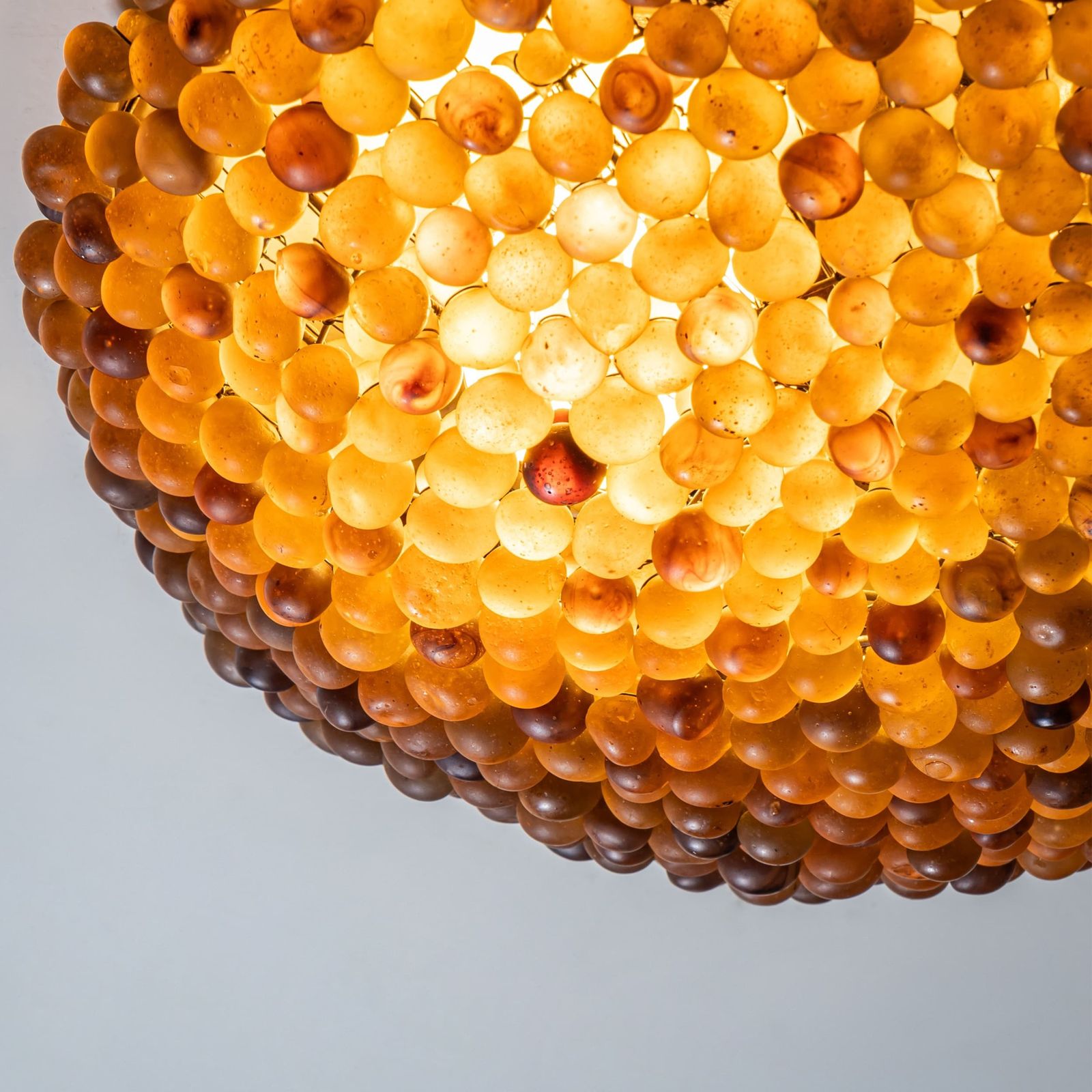 Amber Glass Ceiling Light, 20th Century photo for sale