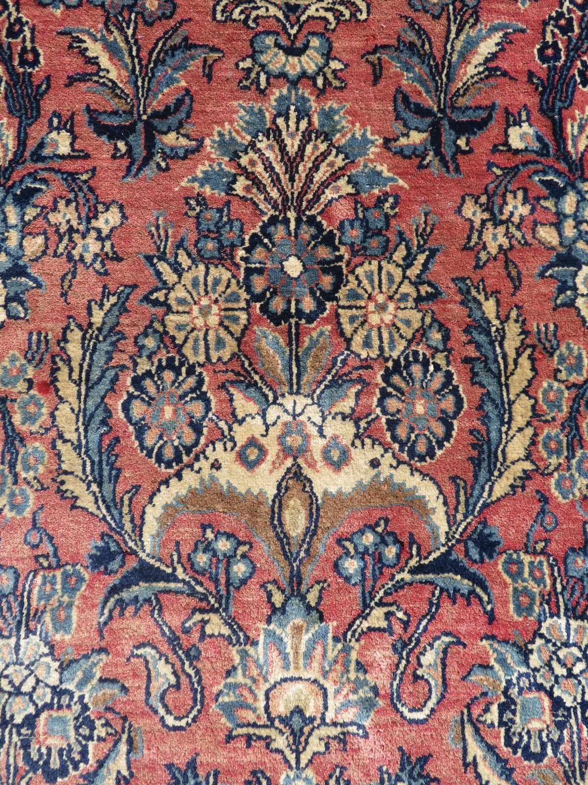Antique Pictorial Floral Rug. 211cm X 136cm. photo Textiles