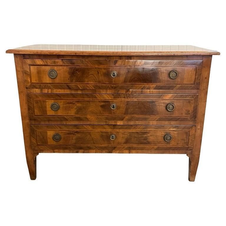 Italian Walnut Neoclassical Commode / Chest Of Drawers / Dresser photo furniture