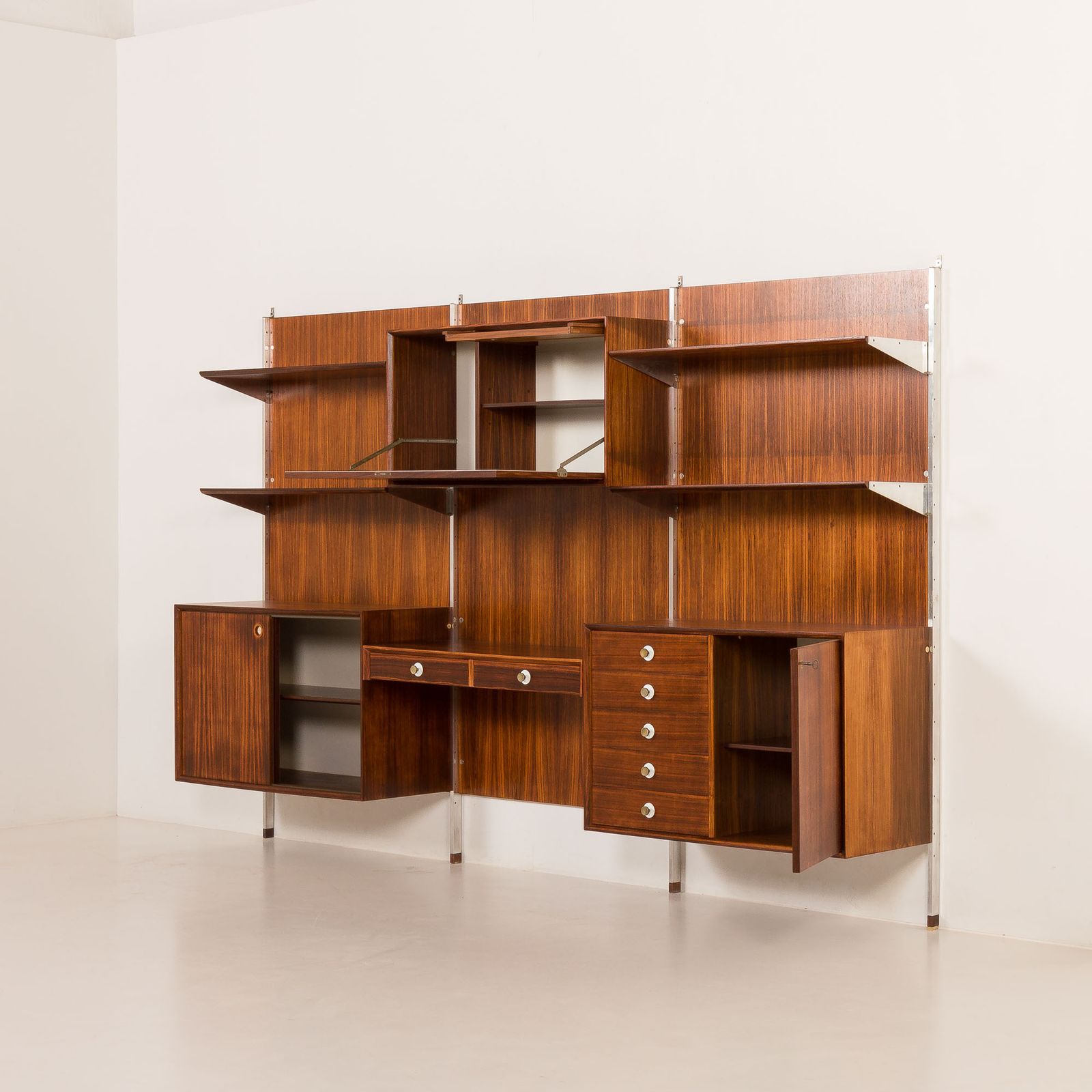 Italian Mid Century Wall Unit George Coslin For 3v Arredamenti, 1960s photo vintage