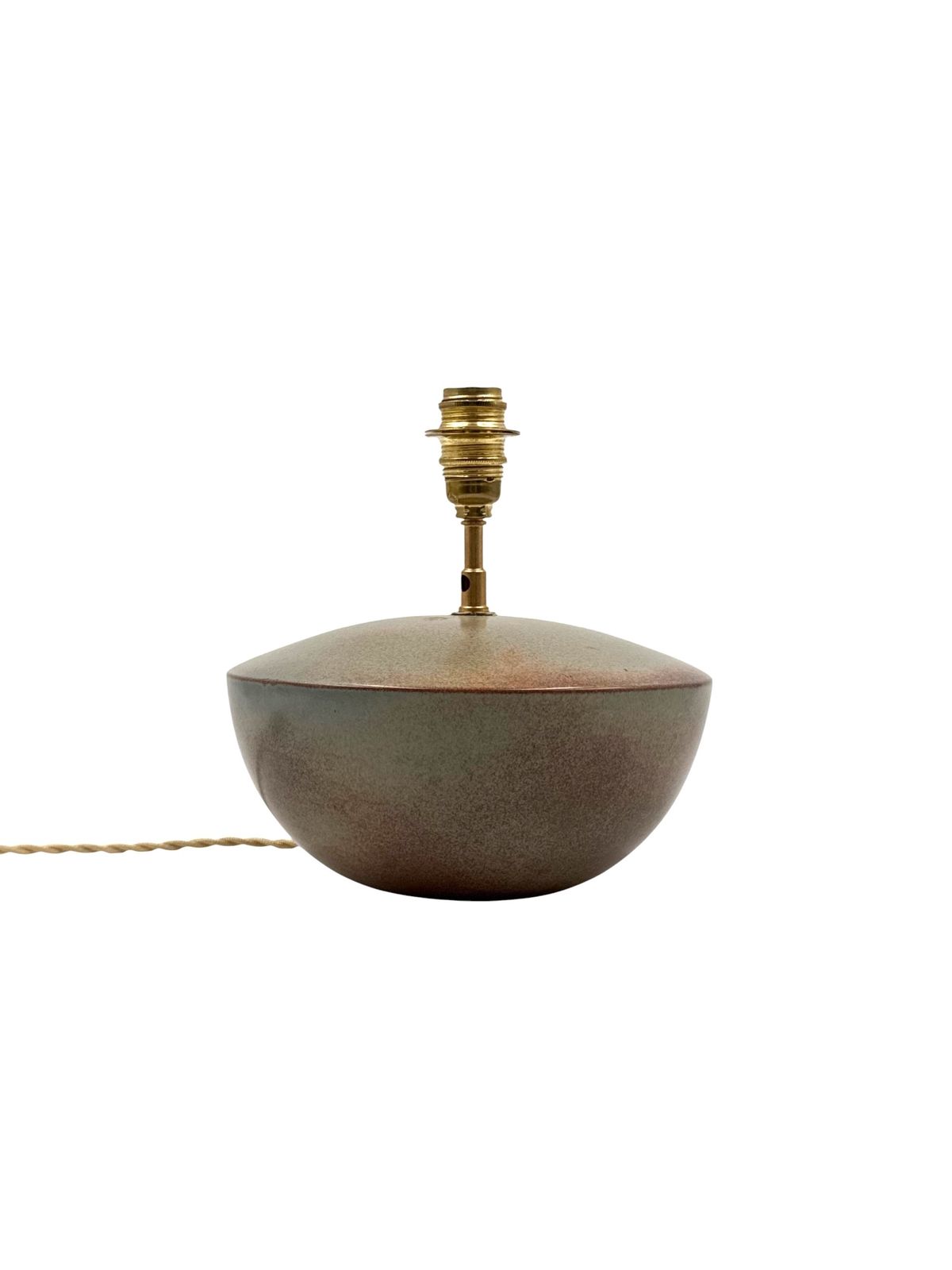 photo furniture Mid Century Modern Green Ceramic Lamp Base, Alain Di Bin France 1960s