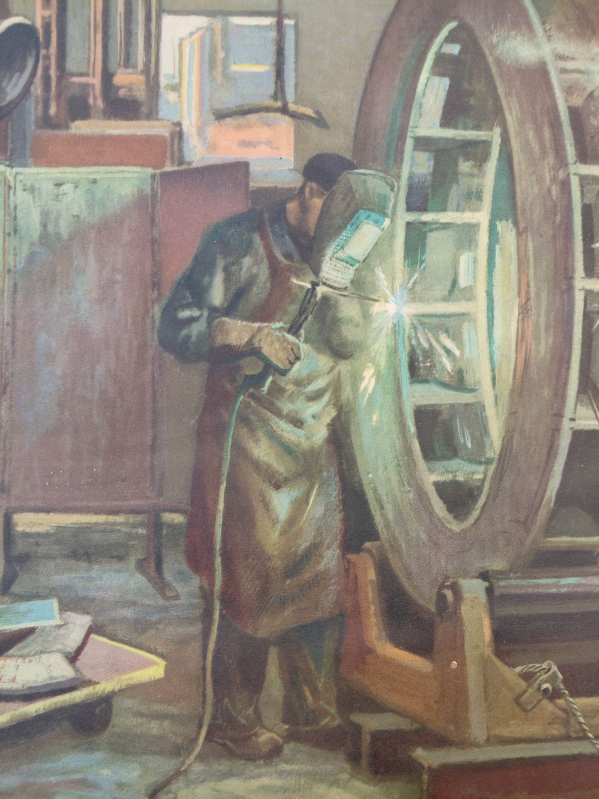 Original 1950s Czech Propaganda Industrial Poster By Artist František Bílek photo for sale