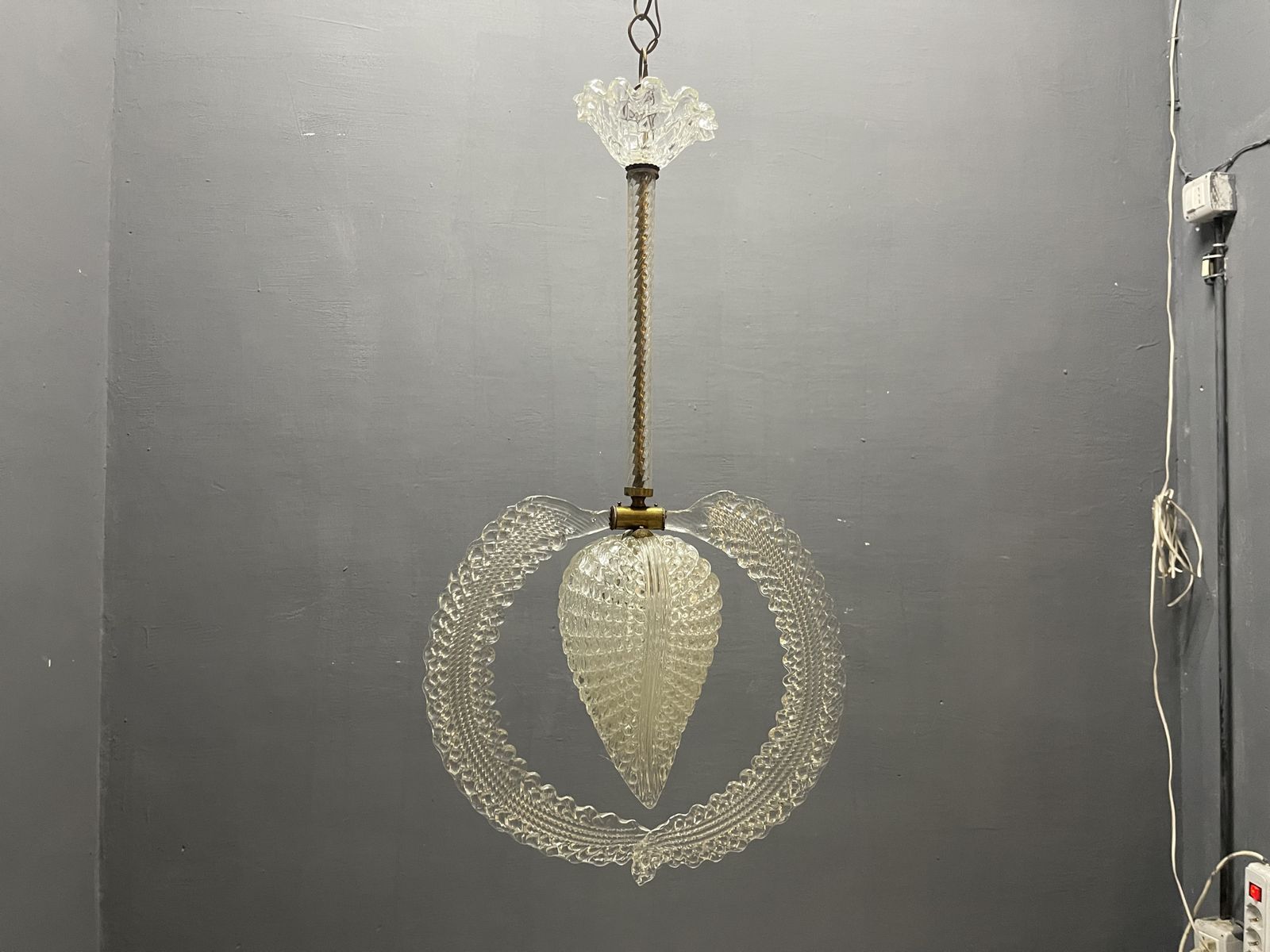 photo furniture Murano Glass Pendant By Ercole Barovier, Italy, 1950s