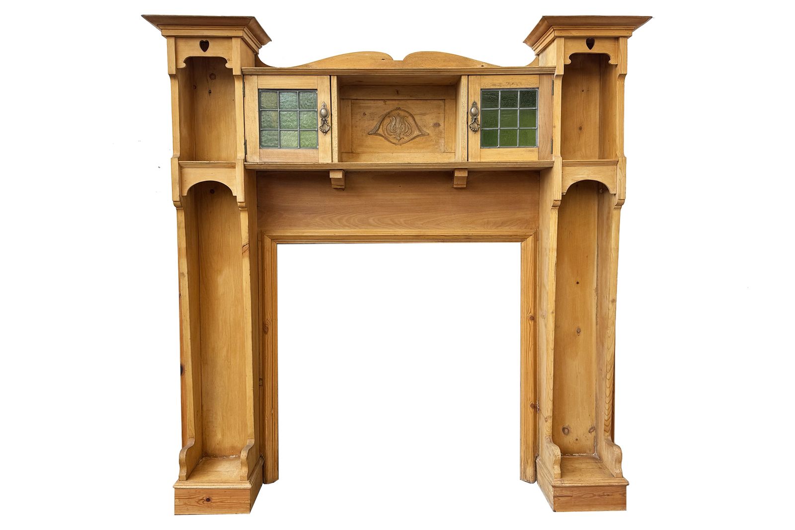 1850.0 Tall Arts & Crafts Pine Fireplace Surround photo