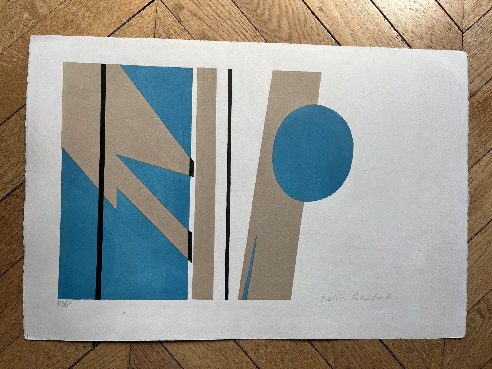 Ralston Crawford Original Lithograph Signed Numbered 1952 Ss De Grasse photo furniture