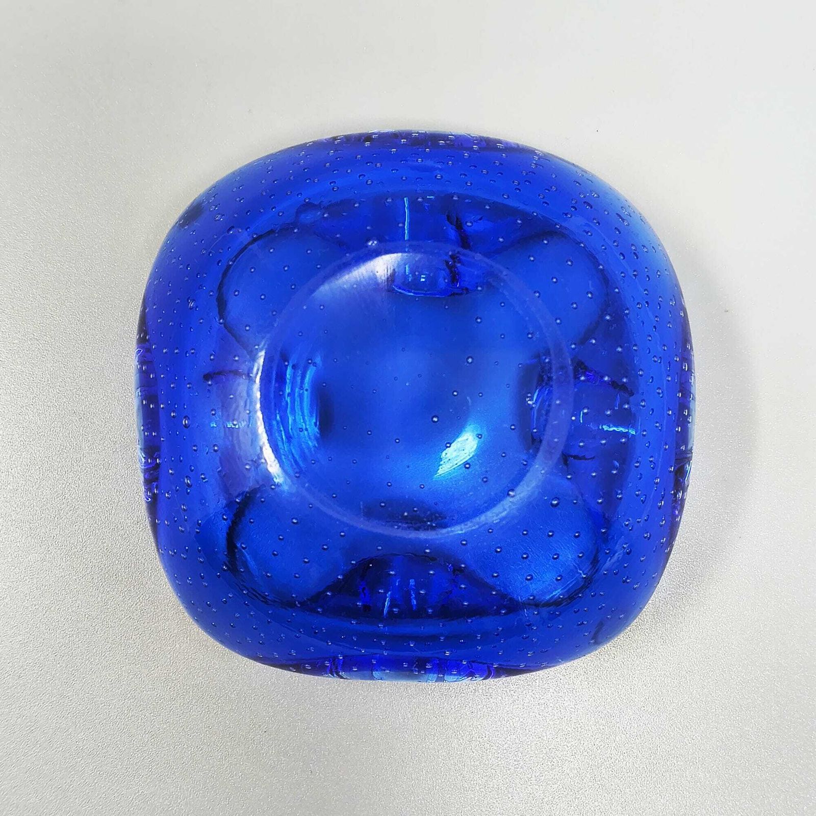 1960s Mid Century Ashtray Or Catchall In Bullicante Murano Glass By Flavio Poli photo vintage