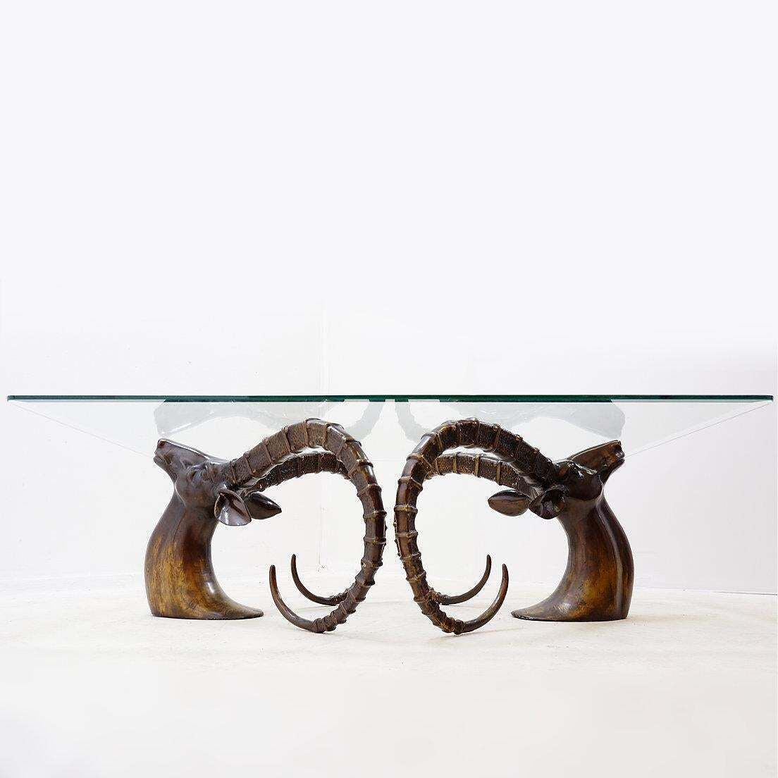 "Ibex" Coffee Table In The Style Of Alain Chervet   1970s photo for sale
