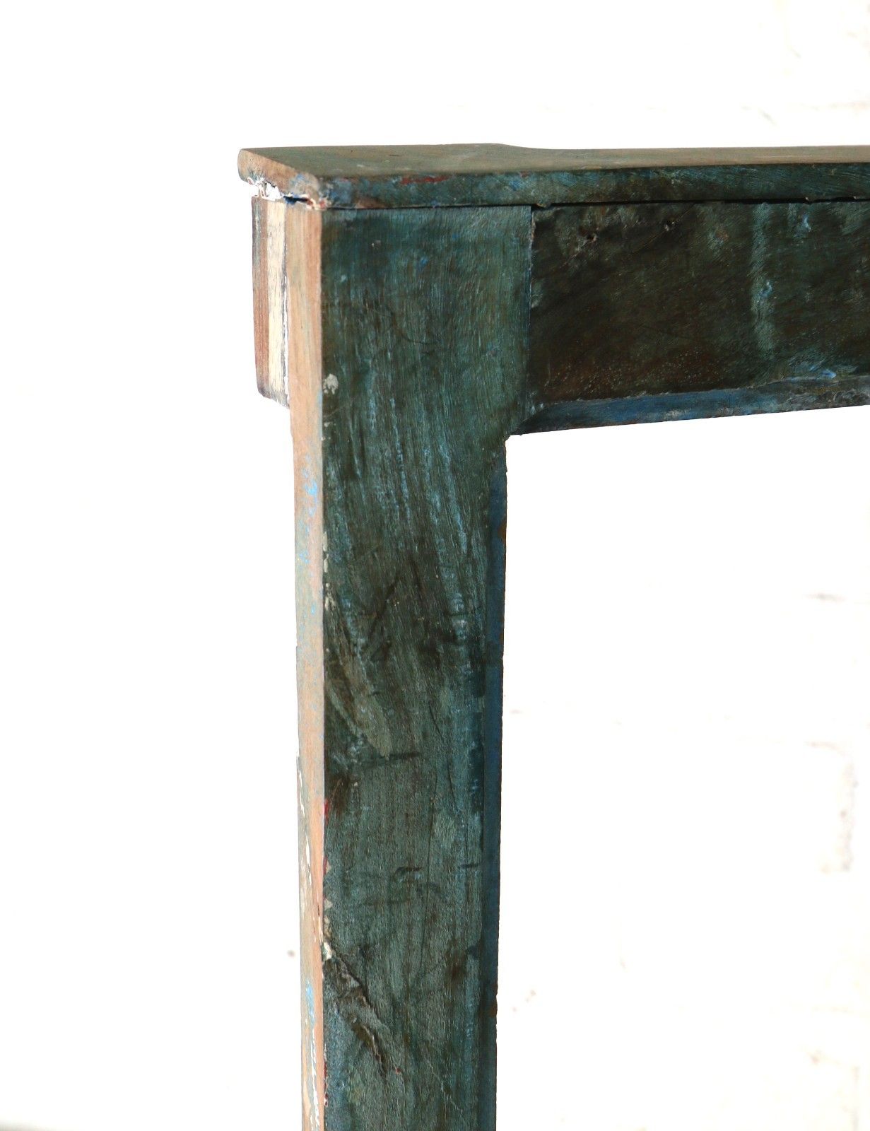 A Large Carved Wooden Frame Decorative Distressed Spiral Columns Rajasthan India photo vinterior