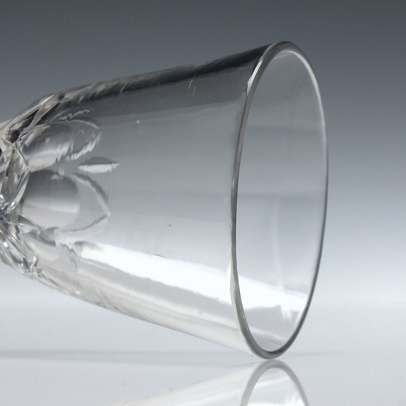 Georgian Facet Cut Wine Glass With Thick Firing Foot C1790 photo 170.0