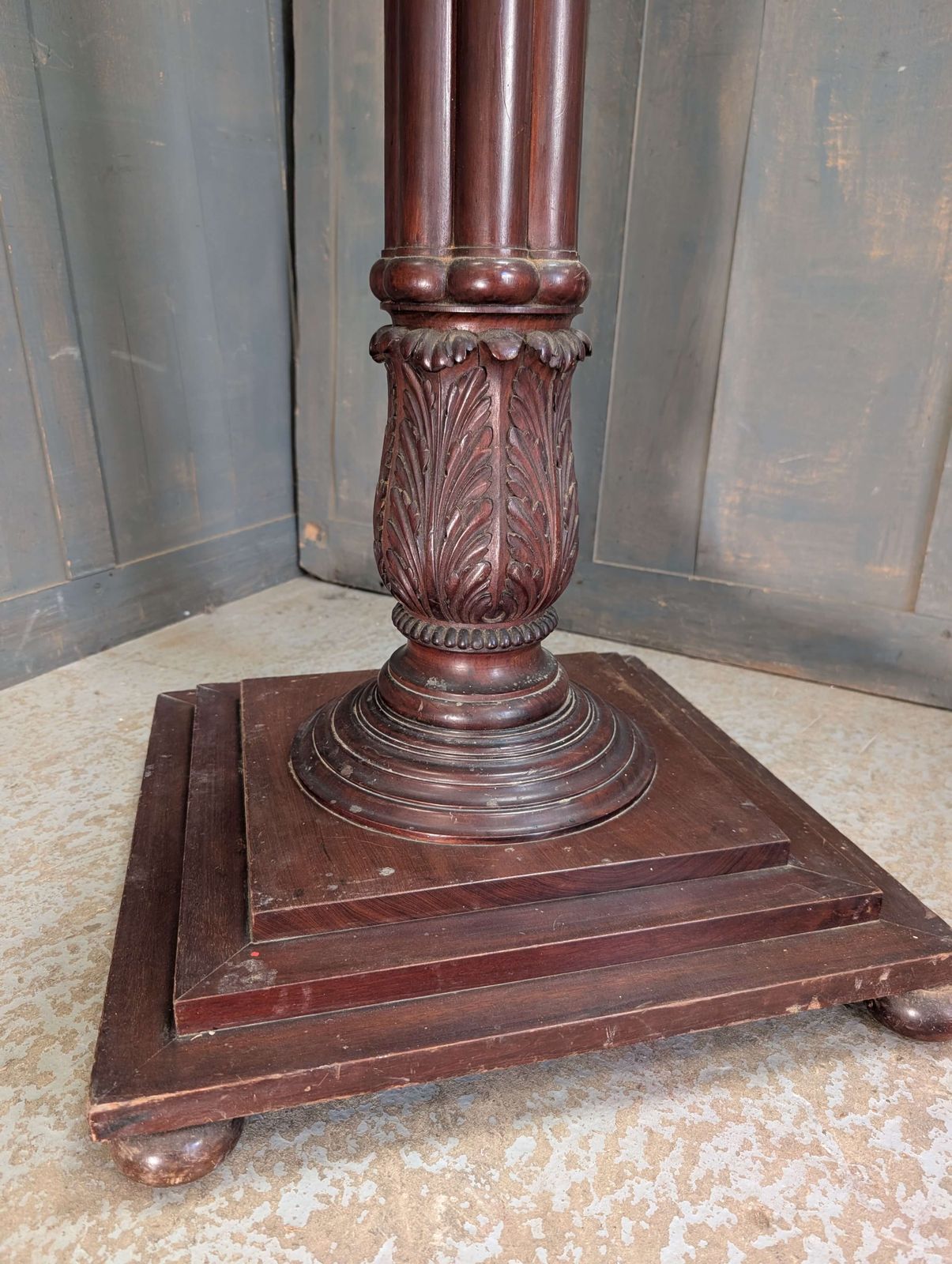 High Quality Antique Mahogany Empire Style Pedestal Plant Torchere Stand photo for sale