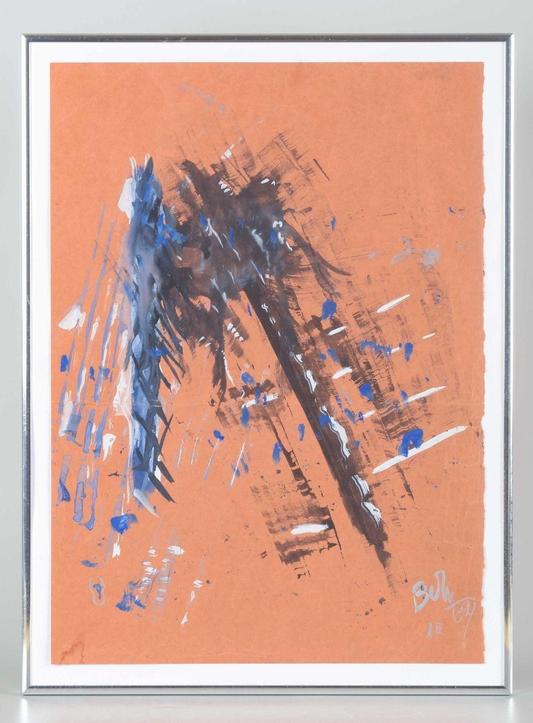 Artiste inconnu. Composition abstraite. Techniques mixtes sur papier. 1964 photo furniture