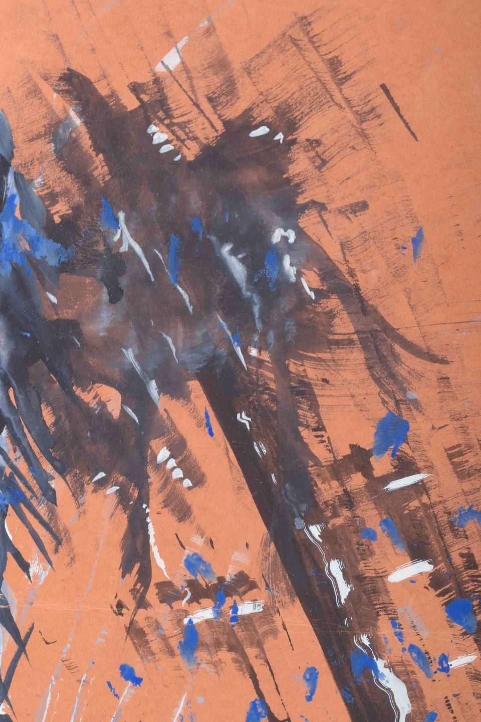 Artiste inconnu. Composition abstraite. Techniques mixtes sur papier. 1964 photo for sale
