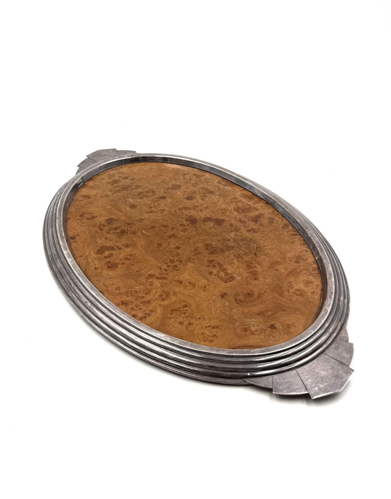 Art Deco Burl Wood Tray, France 1930s photo vintage