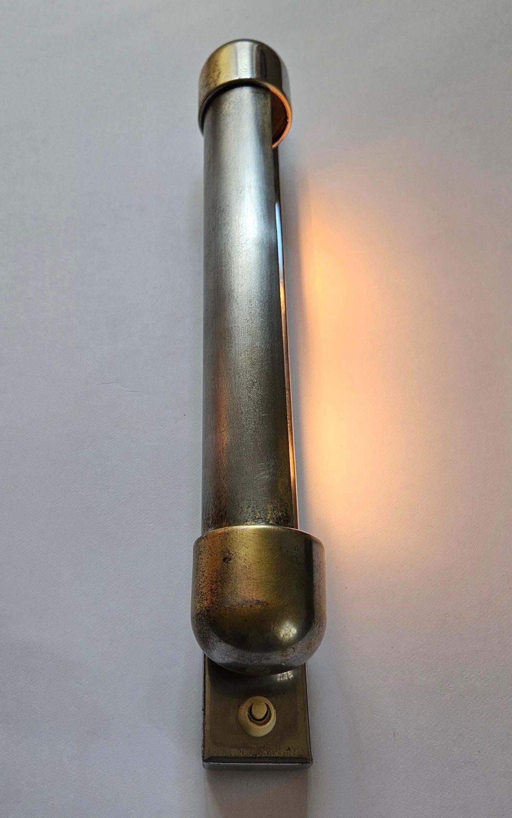 Rare Chrome Bauhaus Art Deco Wall Lamp Napako, 1940s photo for sale