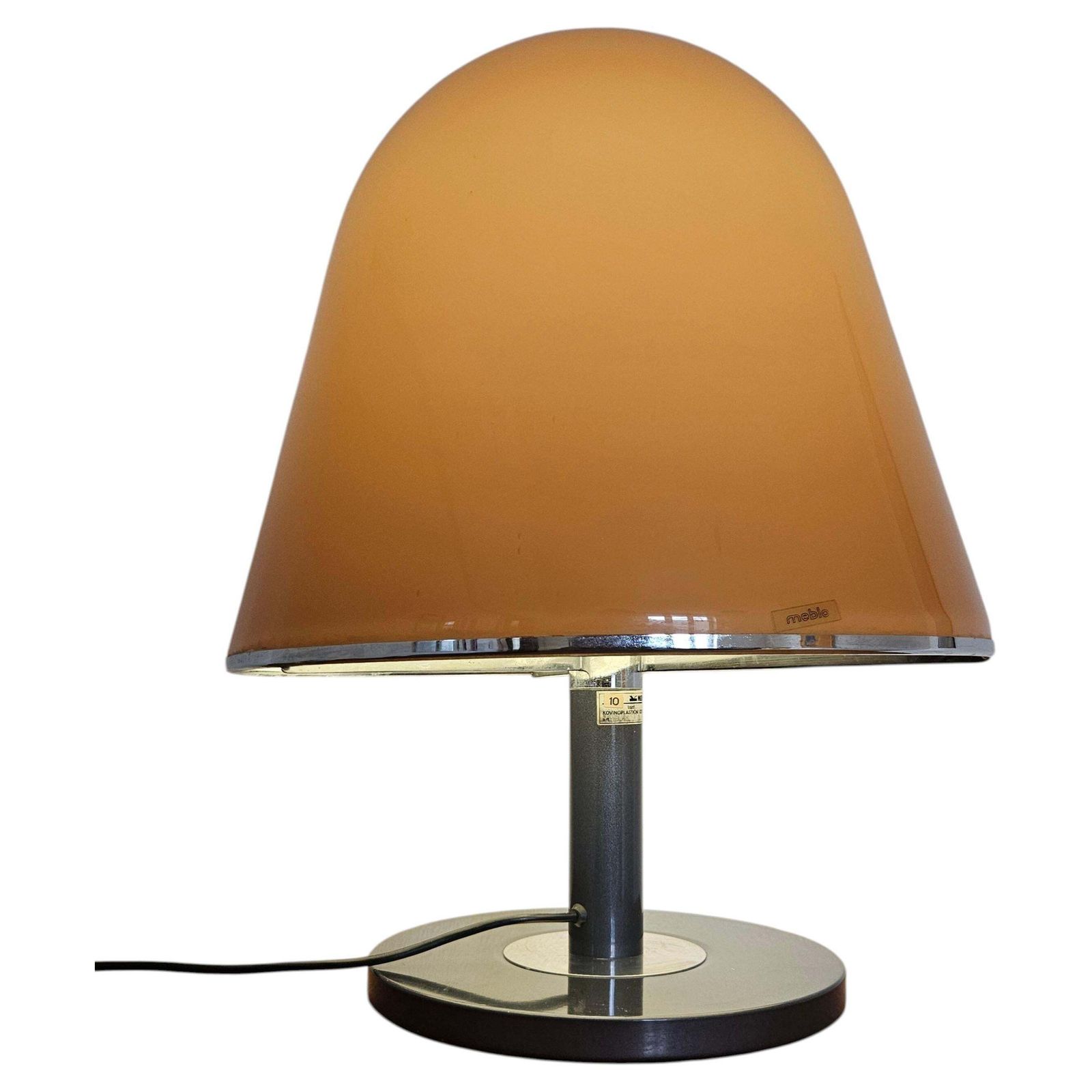 Rare Midcentury Large Table Lamp Kuala For Meblo, Franco Bresciani, Italy, 1970s