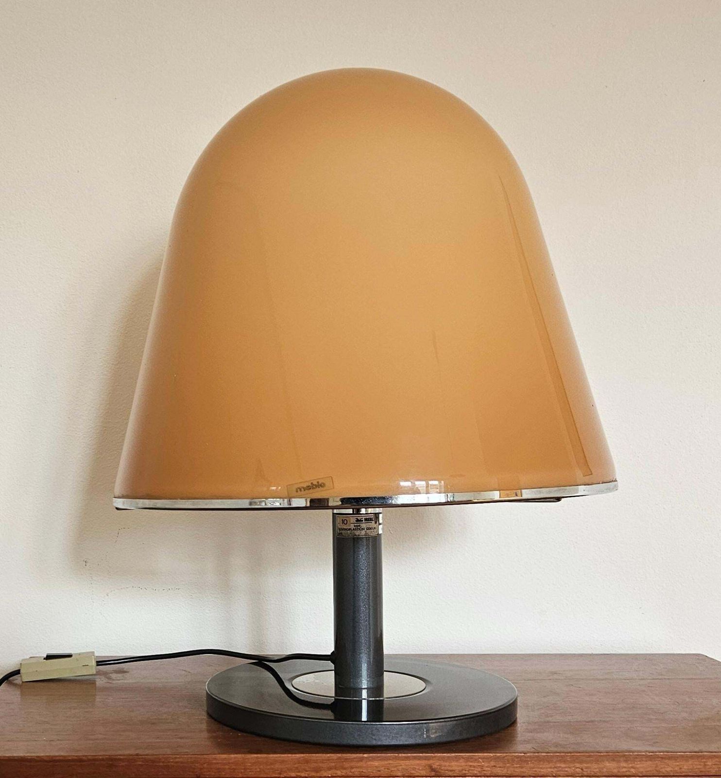 Rare Midcentury Large Table Lamp Kuala For Meblo, Franco Bresciani, Italy, 1970s photo for sale