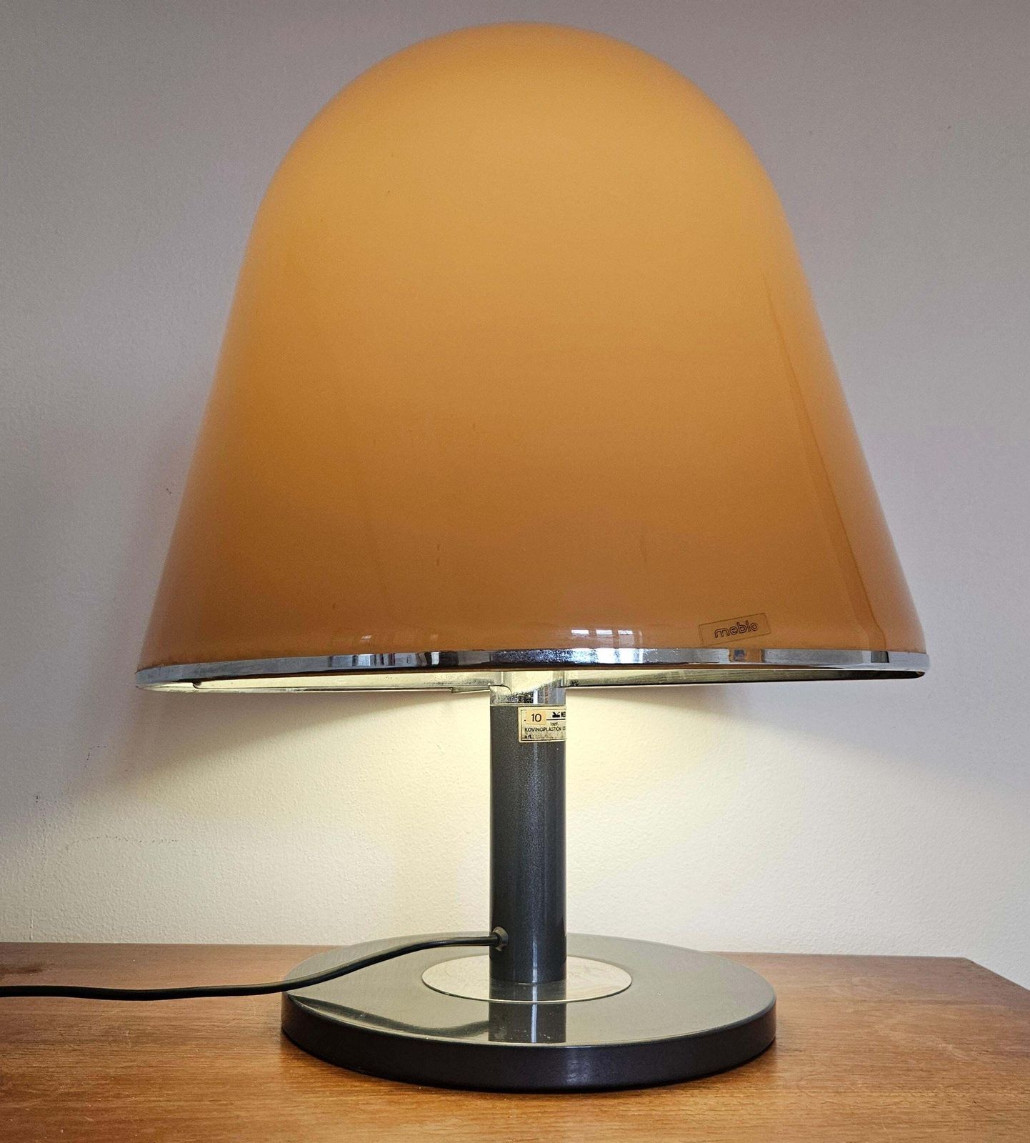 814.0 Rare Midcentury Large Table Lamp Kuala For Meblo, Franco Bresciani, Italy, 1970s photo