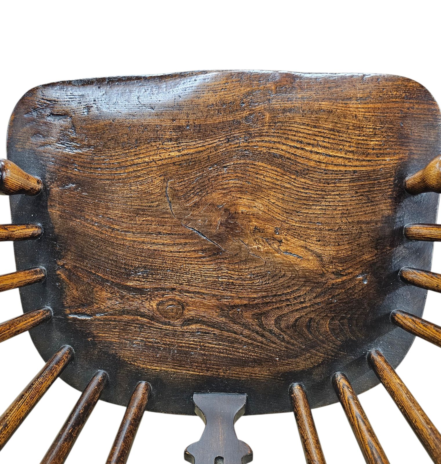 4 X Antique Windsor 2 Low / 2 High Spindle Back Arm Chair In Elm Wood / 19th Century. photo Furniture