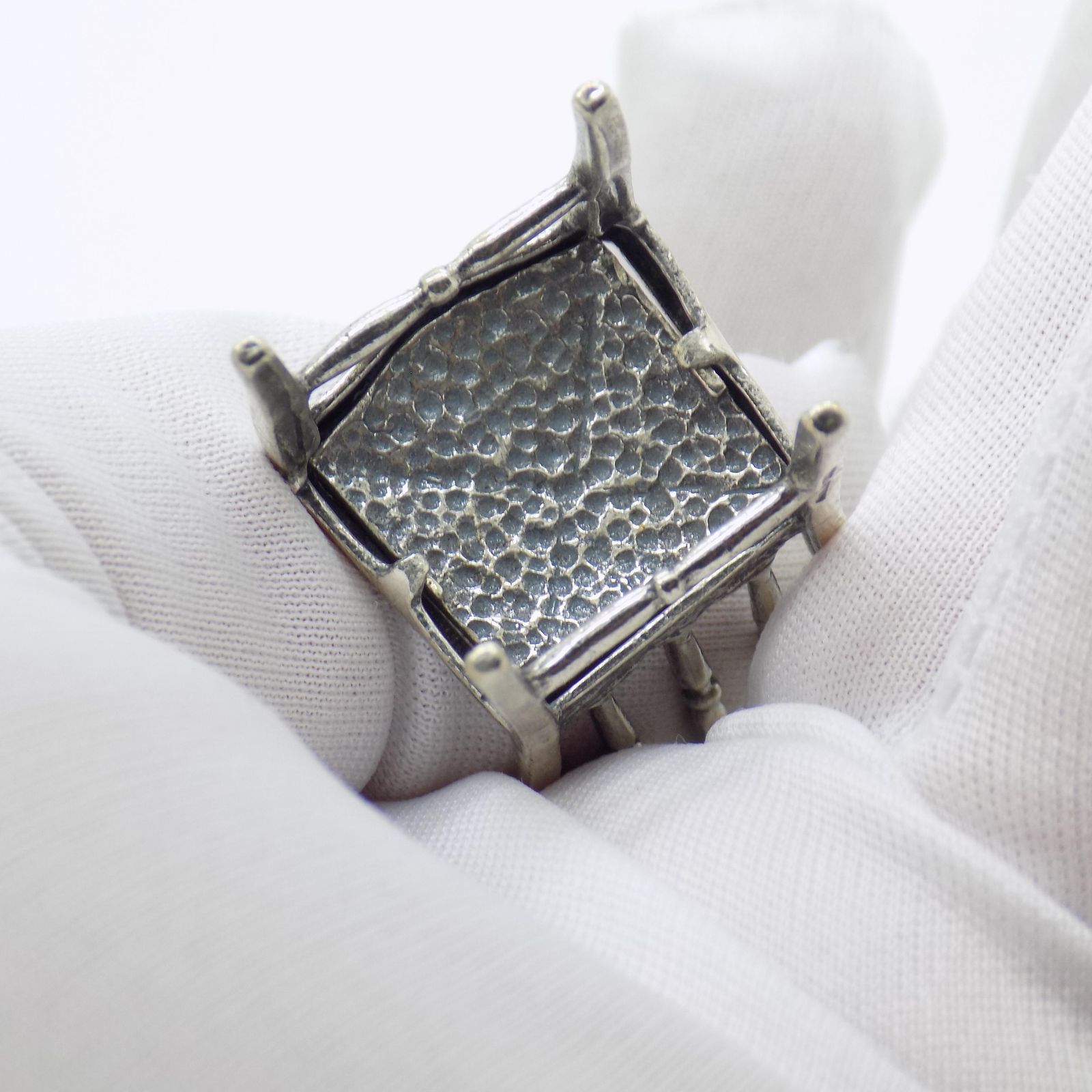 photo for sale Vintage Italian Handmade Genuine Sterling Silver 925 Chair Figurine, 1970s