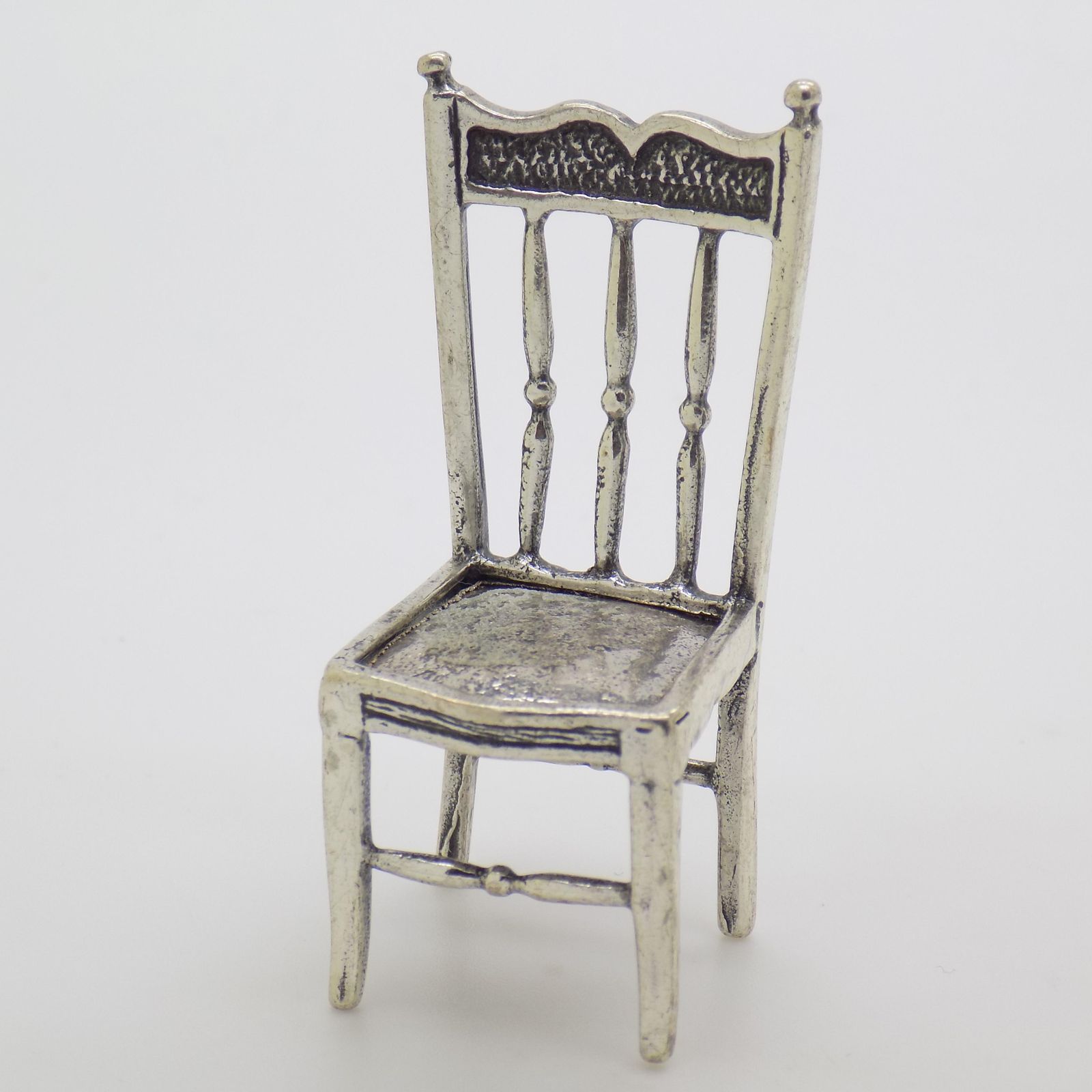 photo vintage Vintage Italian Handmade Genuine Sterling Silver 925 Chair Figurine, 1970s