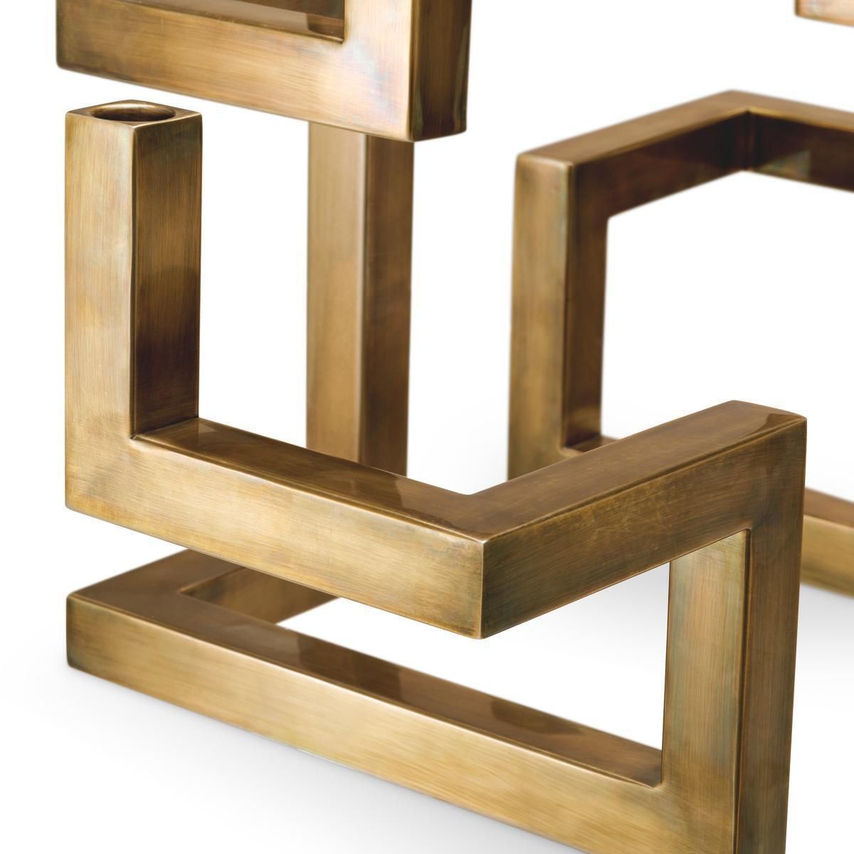 Set Of Two Candle Holder In Vintage Brass Finish With Timeless Design photo Home Decor