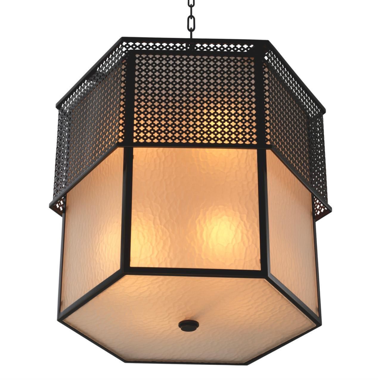 Chandelier In Metal With Bronze Finish And Frosted Glass, Contemporary Design photo 2875.0